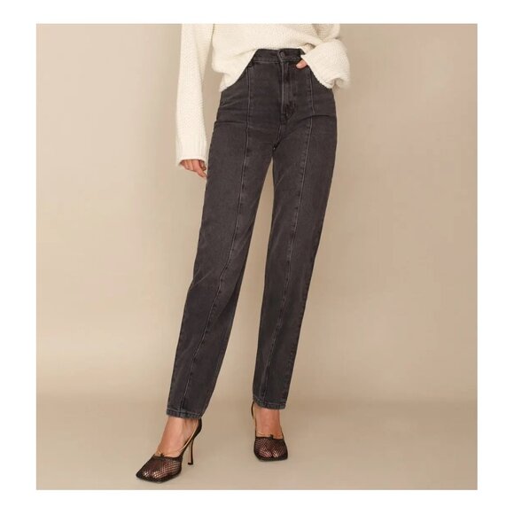 🌎 Reformation Baggy Black Barrel Jeans in Seine Wash 🌳 Size 25 - Picture 2 of 12